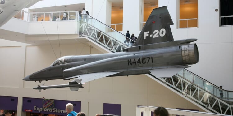 An F-20 Tigershark on display.