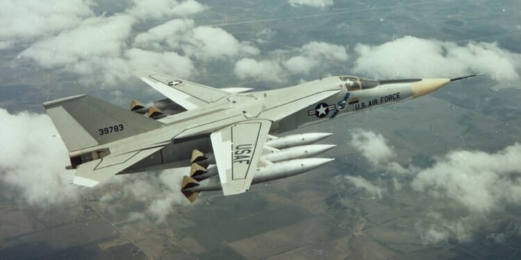 General Dynamics F-111 Aardvark in flight.