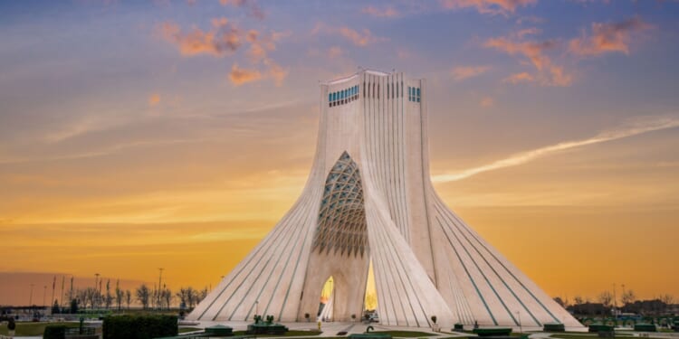 Azadi Tower in Tehran, Iran.