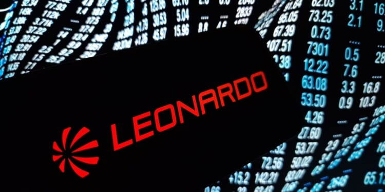 The logo of Italian aerospace manufacturer Leonardo.