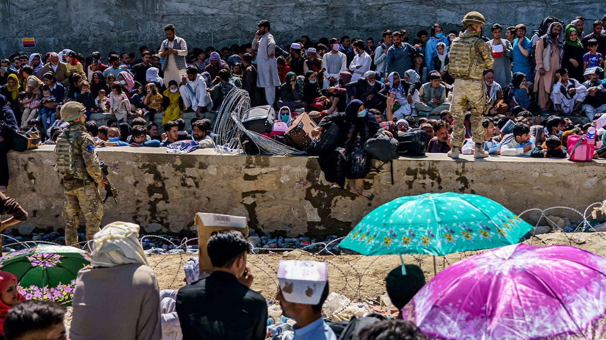 Abbey Gate in Kabul during US withdrawal