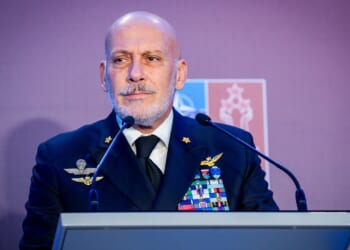 Italian Admiral Giuseppe Cavo Dragone at a NATO meeting.