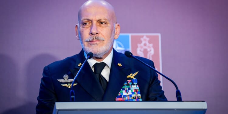Italian Admiral Giuseppe Cavo Dragone at a NATO meeting.