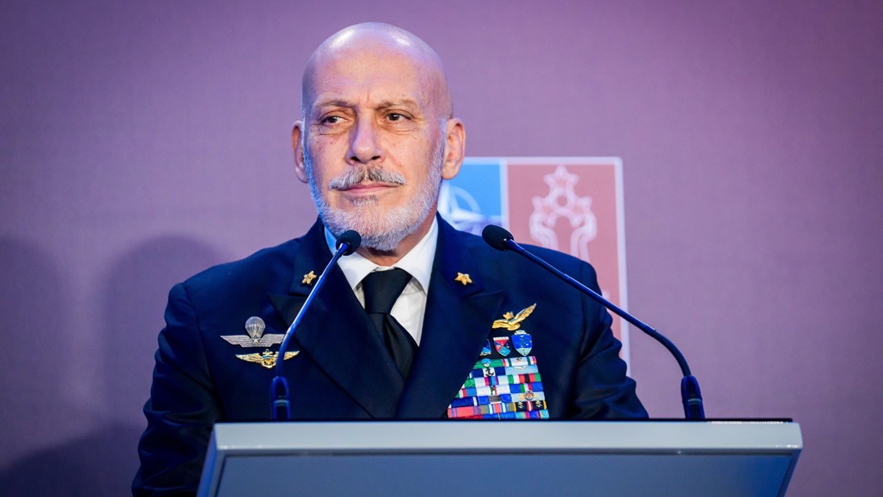 Italian Admiral Giuseppe Cavo Dragone at a NATO meeting.