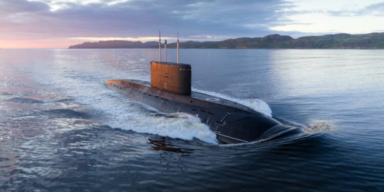 A nuclear submarine in the Kola Bay.