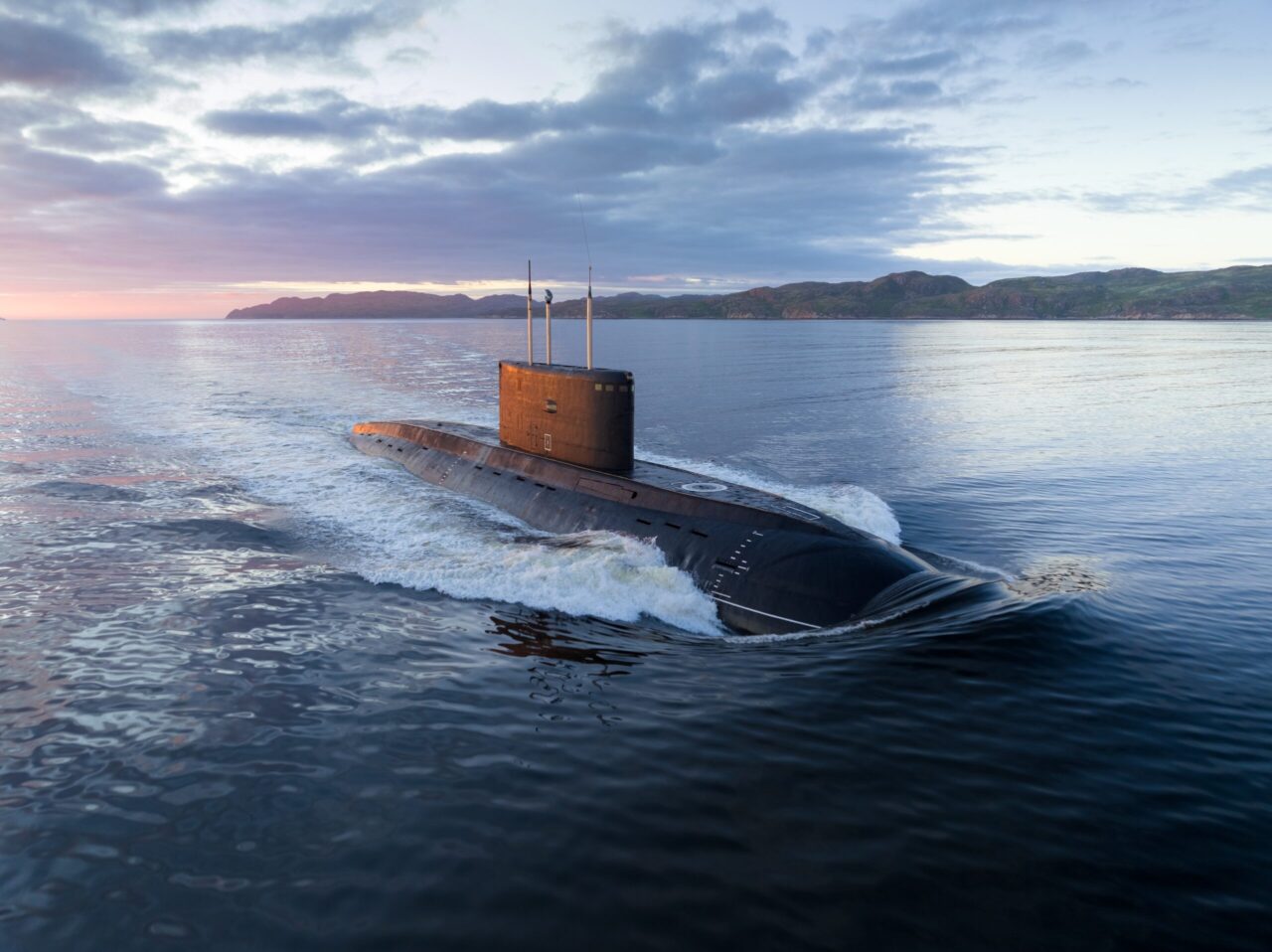 A nuclear submarine in the Kola Bay.