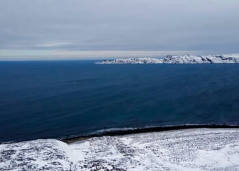 A view of the Barents Sea in winter.