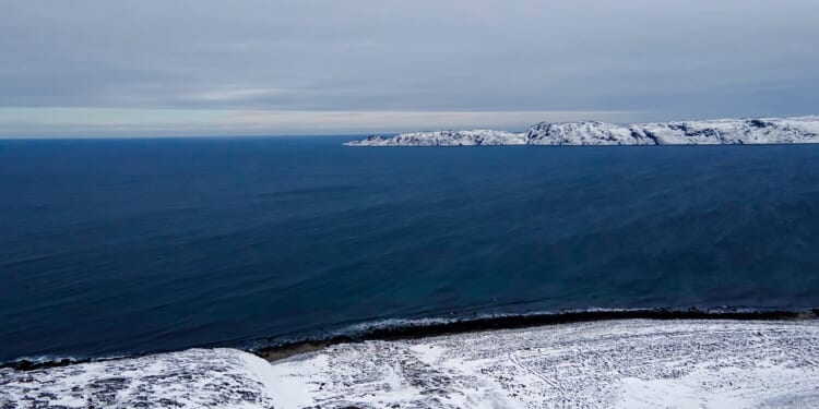 A view of the Barents Sea in winter.
