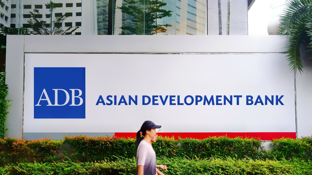 Jakarta - July 03,2024: The Asian Development Bank (ADB) signboard. is a regional development bank to promote social and economic development in Asia.
