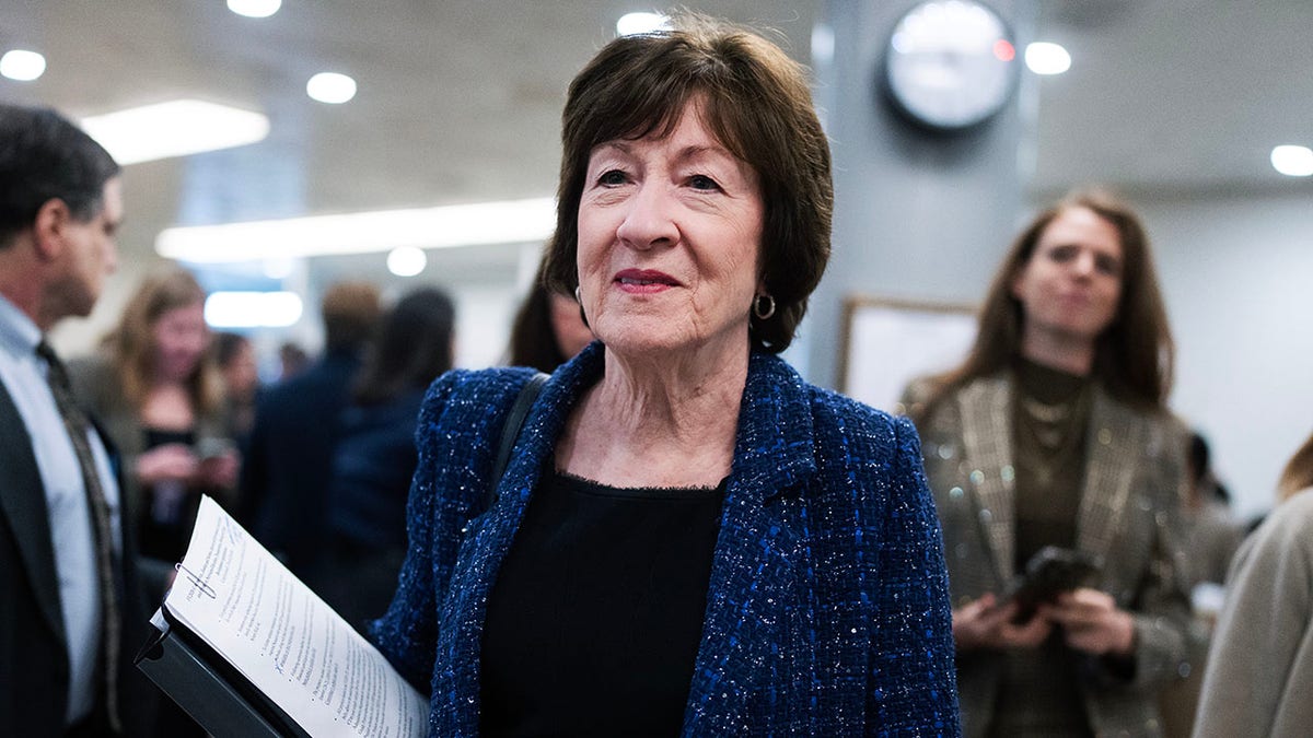 Sen. Susan Collins, R-Maine, in the Senate subway