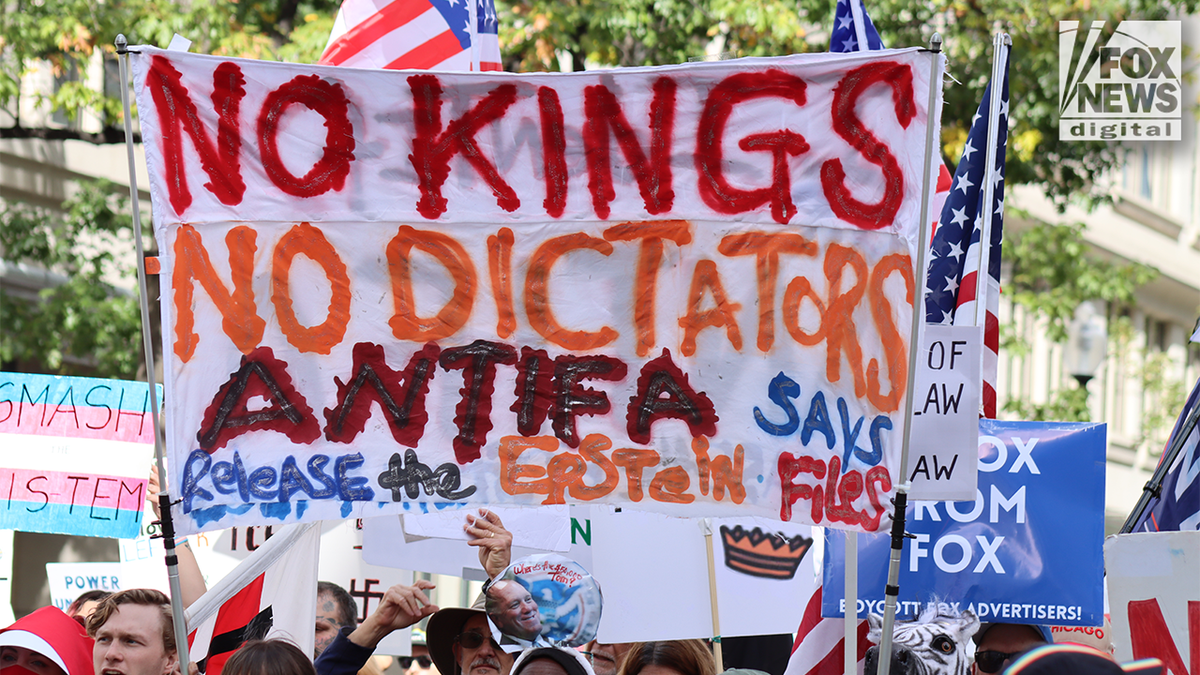 no kings antifa sign