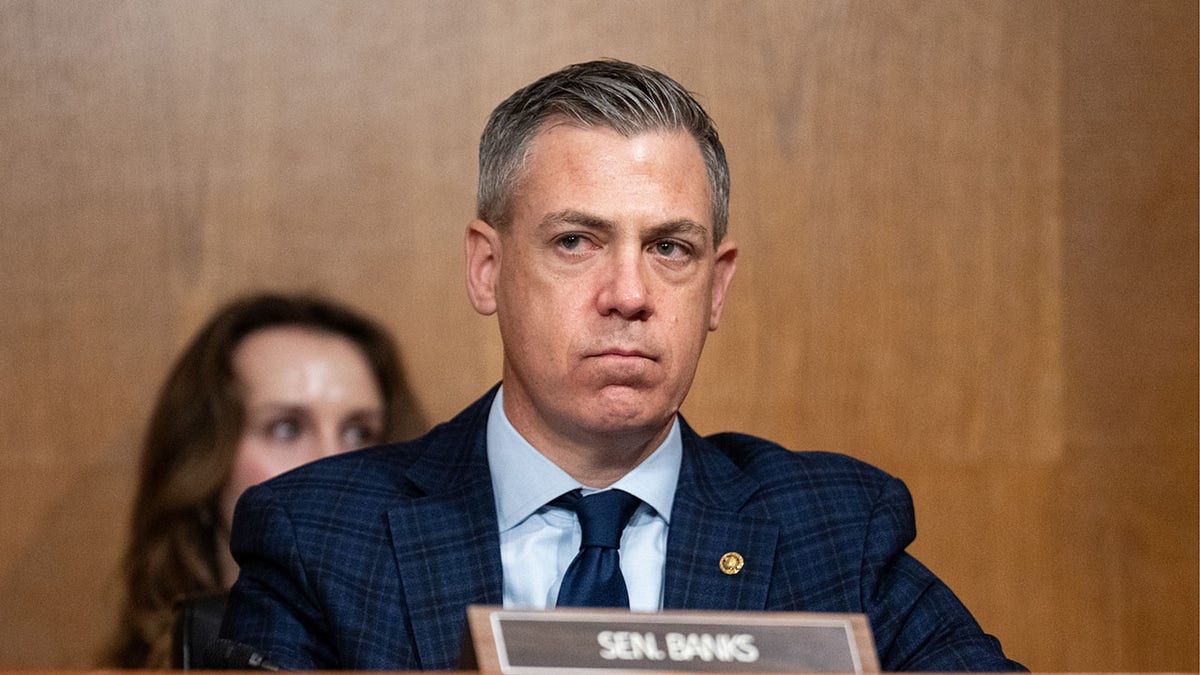 Sen. Jim Banks looking serious.