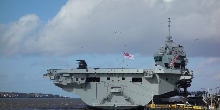 The HMS Prince of Wales in port.