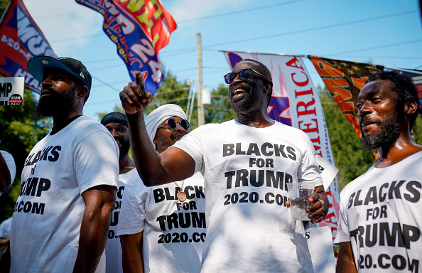 Blacks For Trump members gather to support Trump in Atlanta, Georgia