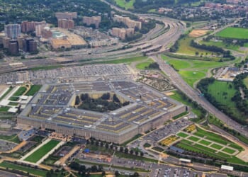 An aerial view of the Pentagon.
