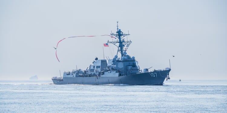 The USS Gravely at sea.