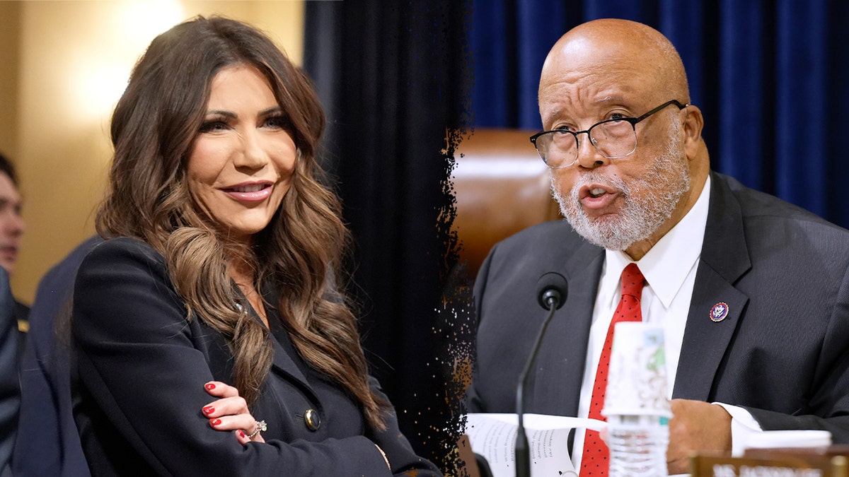 A side by side of Kristi Noem and Rep. Bennie Thompson