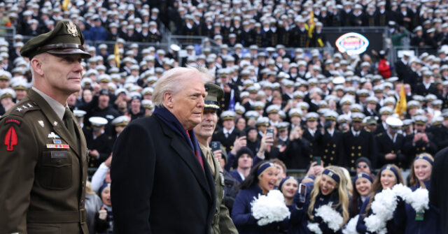Trump Gets Hero's Welcome at Army-Navy Game, Participates in Coin Toss
