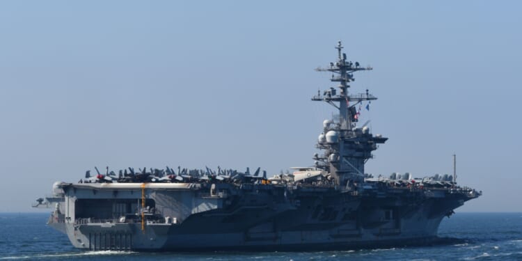 United States Navy USS Carl Vinson (CVN-70), Nimitz-class aircraft carrier.