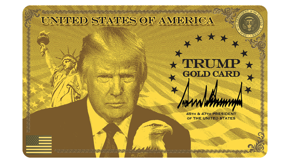 A photo of the Trump Gold Card.