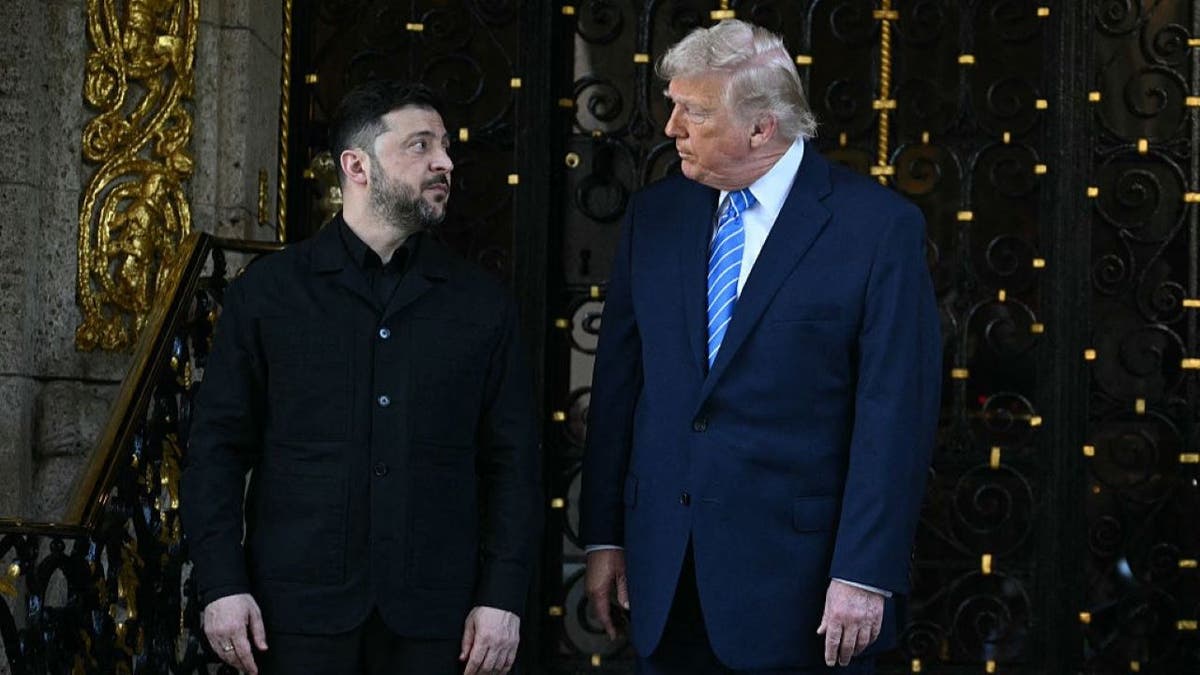 Donald Trump and Volodymyr Zelenskyy at Mar-a-Lago.