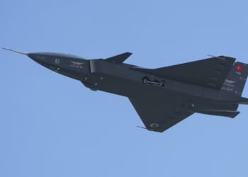 A Turkish Kizilelma drone in flight.