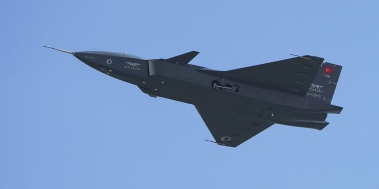 A Turkish Kizilelma drone in flight.