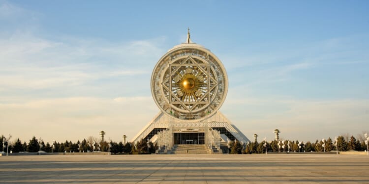 Monument in Ashgabat, Turkmenistan.