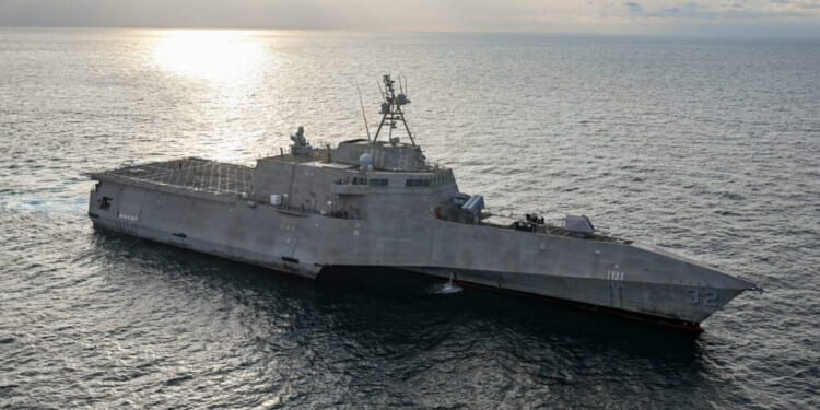The Independence-class littoral combat ship USS Santa Barbara (LCS 32) successfully launches a Low-cost Unmanned Combat Attack System (LUCAS) from the flight deck while transiting the Arabian Gulf, Dec. 16.