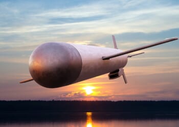 A rendering of a Tomahawk missile.