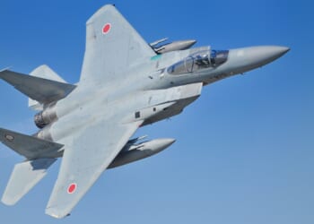 A Japanese F-15 Eagle in flight.