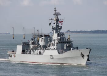 A Pakistani ship at sea.