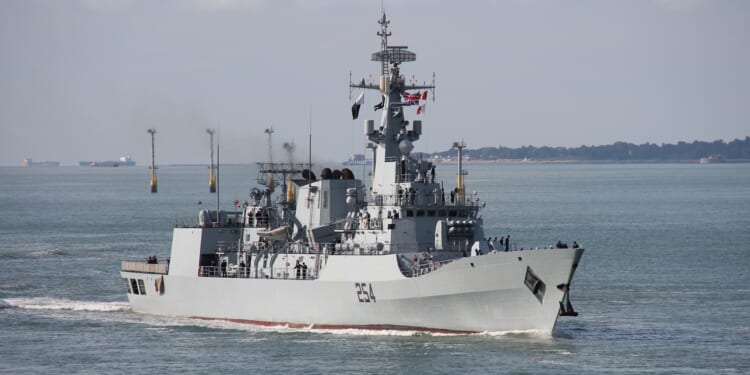 A Pakistani ship at sea.