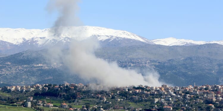 Israeli air strike on Lebanon.