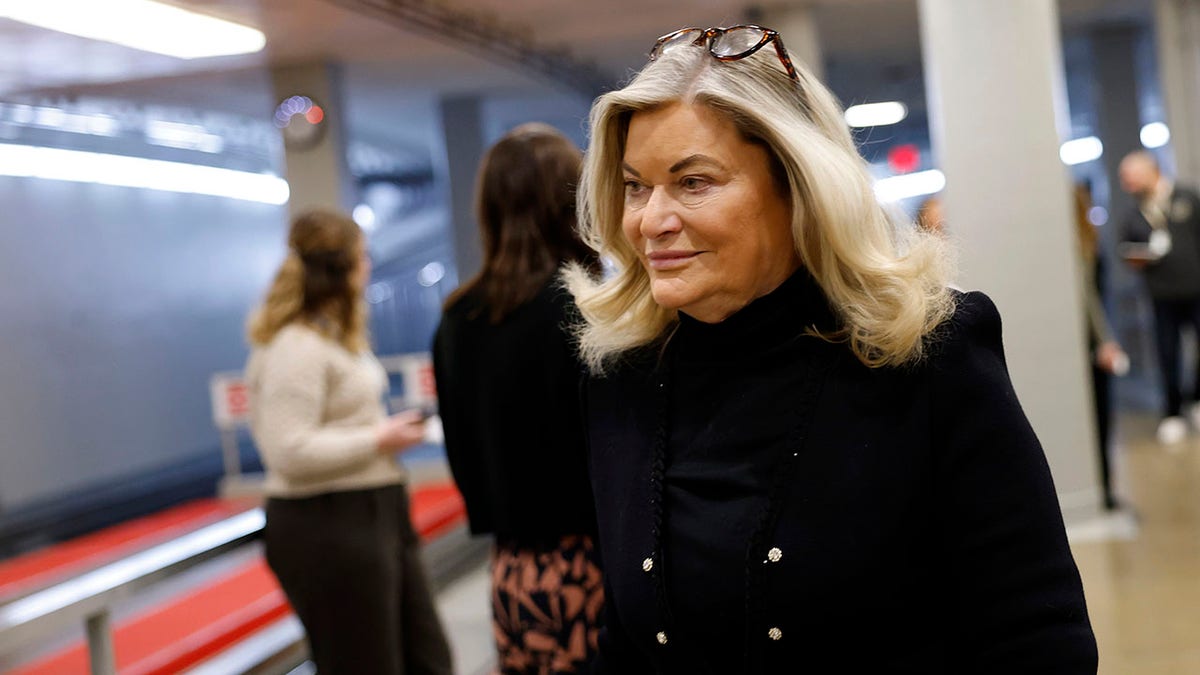 Sen. Cynthia Lummis, R-Wyo., walking in the Senate subway.