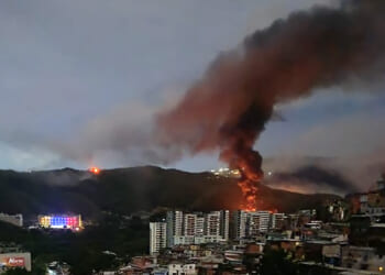 Fires are seen in Caracas, Venezuela after the U.S. launched what President Donald Trump described as a "large scale strike" that included the capture of Venezuelan President Nicolás Maduro, Saturday,...
