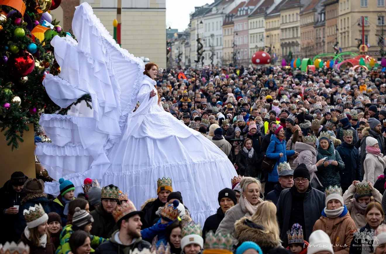 A figure dressed as an angel towers above crowds during the Three Kings Procession in Warsaw, Poland, on Tuesday, Jan. 6, 2025.
Credit: Paweł Kula/Fundacja Orszak Trzech Króli