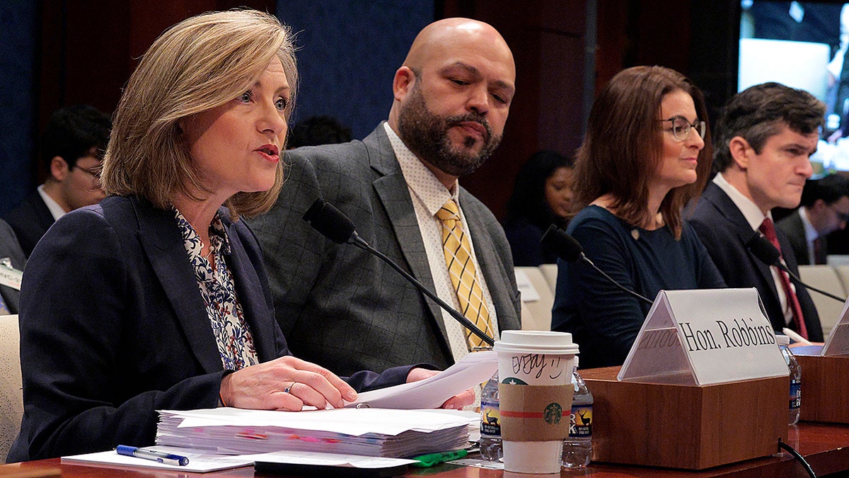 Minnesota State Rep. Kristin Robbins delivers testimony at House hearing