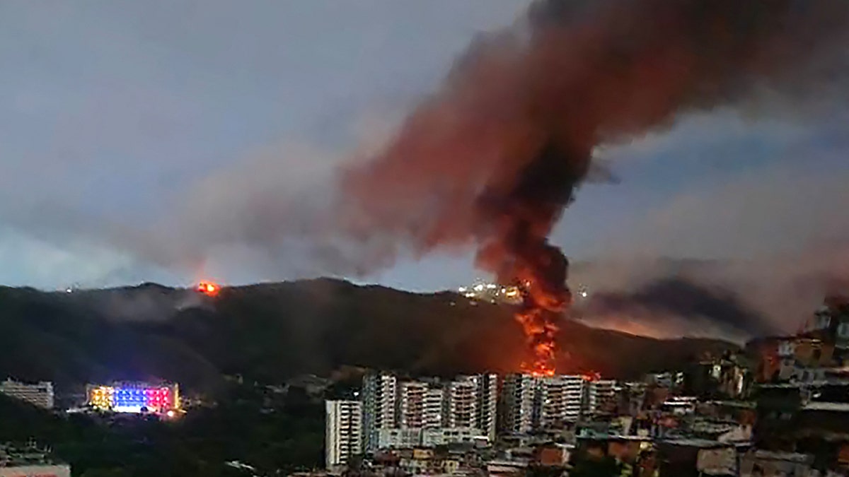 Fire after US military attack in Caracas, Venezuela