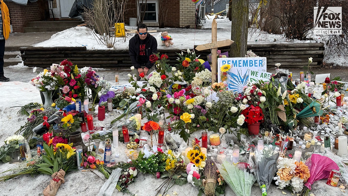 Memorial at the location of ICE shooting in Minneapolis