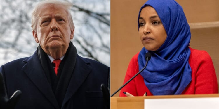 President Donald Trump says Rep Ilhan Omar should be jailed or sent to Somalia