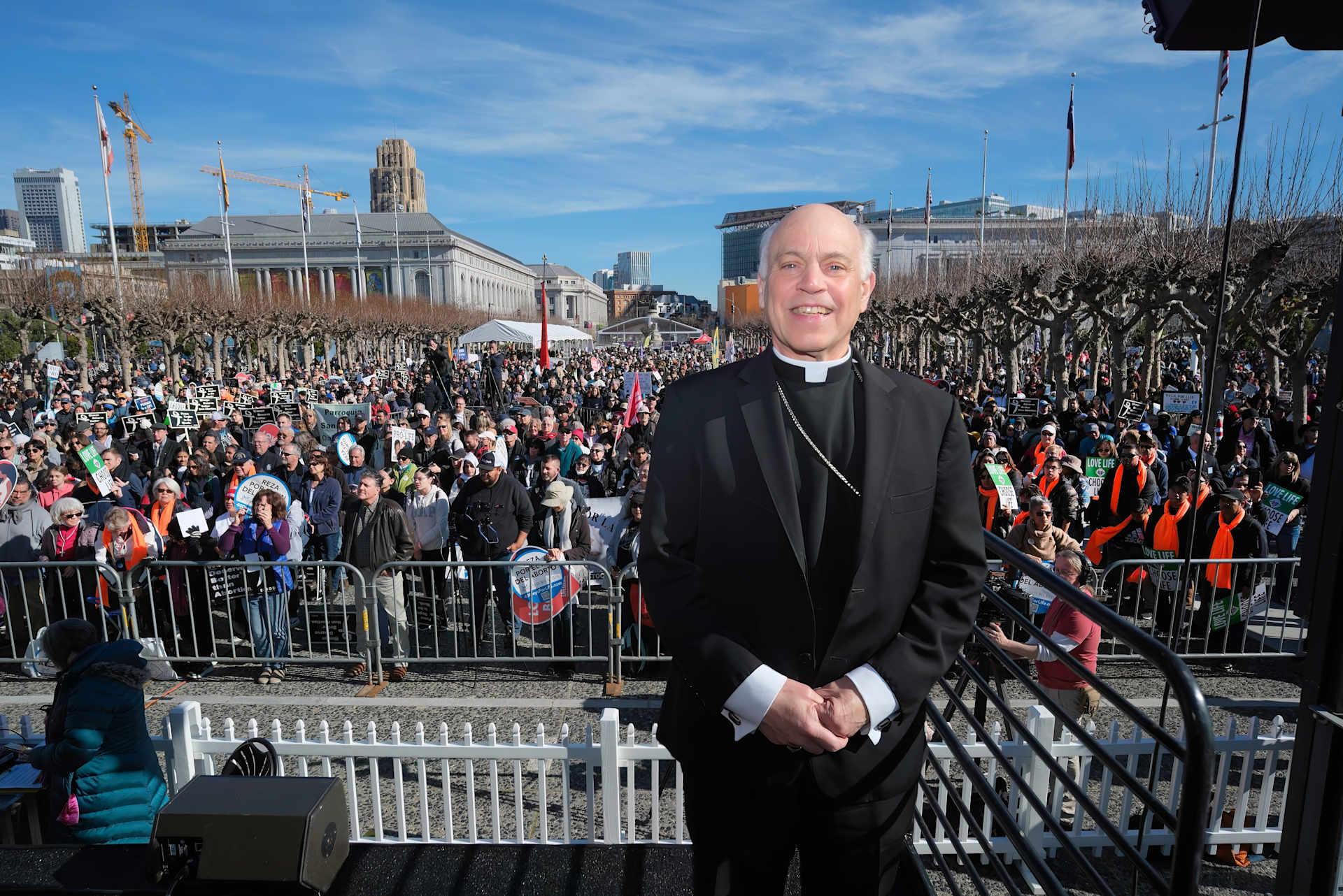 Archbishop Salvatore Cordileone has attended previous Walk for Life events. This Saturday he will preside at a Mass at St. Mary’s Cathedral at 9:30 a.m. | Credit: Dennis Callahan