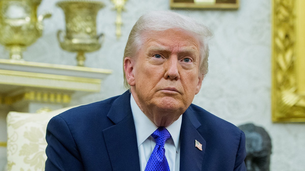 President Donald Trump during a meeting in the Oval Office