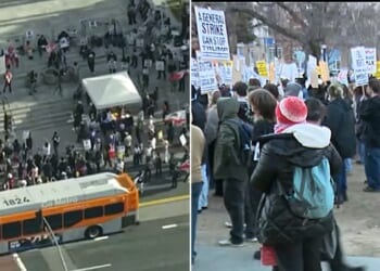 Thousands flood streets during nationwide 'Free America Walkout' demonstration