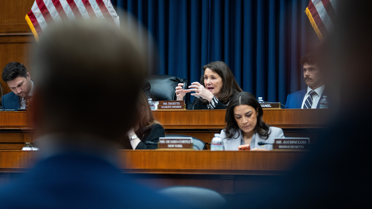 Lawmakers listen to a hearing on rising healthcare costs.