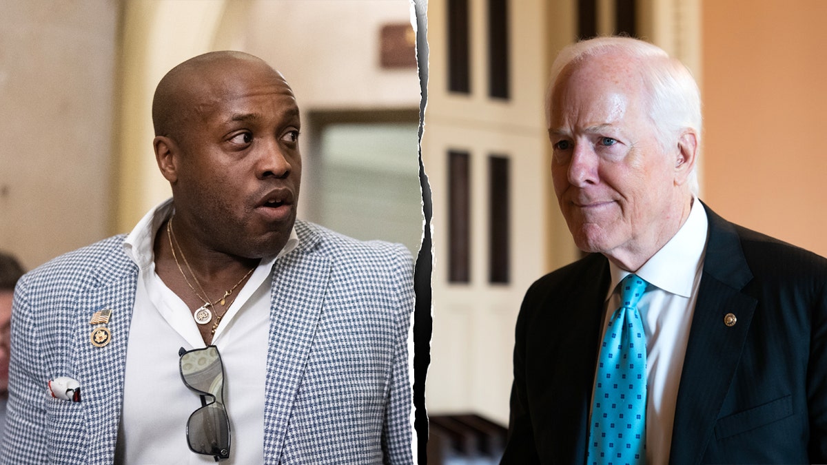 Texas Senator John Cornyn and Texas Congressman and senate candidate Wesley Hunt