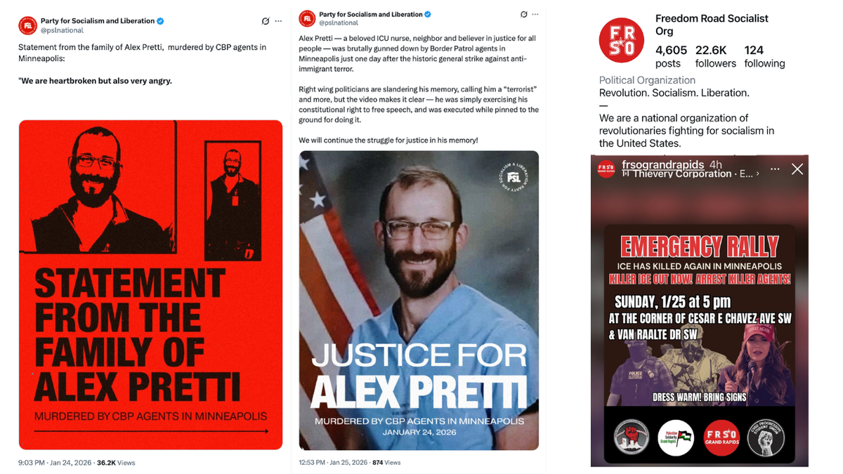 Party for Socialism and Liberation immediately published protest graphics.