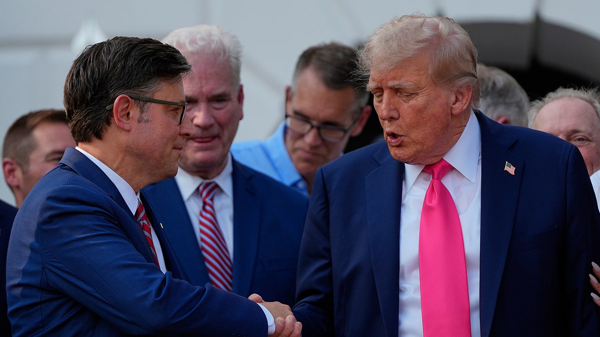 Trump shakes Johnson's hand at big, beautiful bill signing