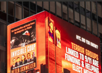 Times Square Billboard for ‘The Invisible Coup’ Delivers Terror-Funding Bombshell