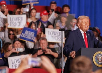 President Donald Trump launches 2026 midterm campaign at rally in Iowa
